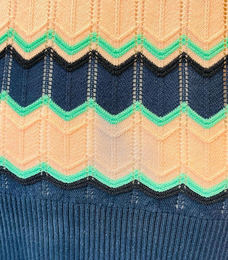 Missoni Chevron Pattern Cotton Knit Vest. Size 44IT