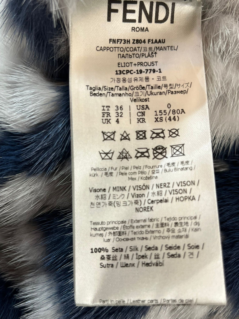 Fendi Custom Made Mink Fur Coat. Size 36FR