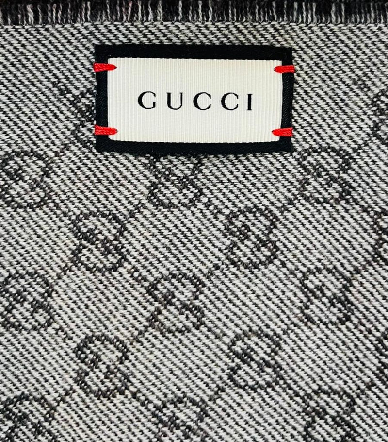 Gucci Wool GG Monogram Miniorophin Wool Scarf