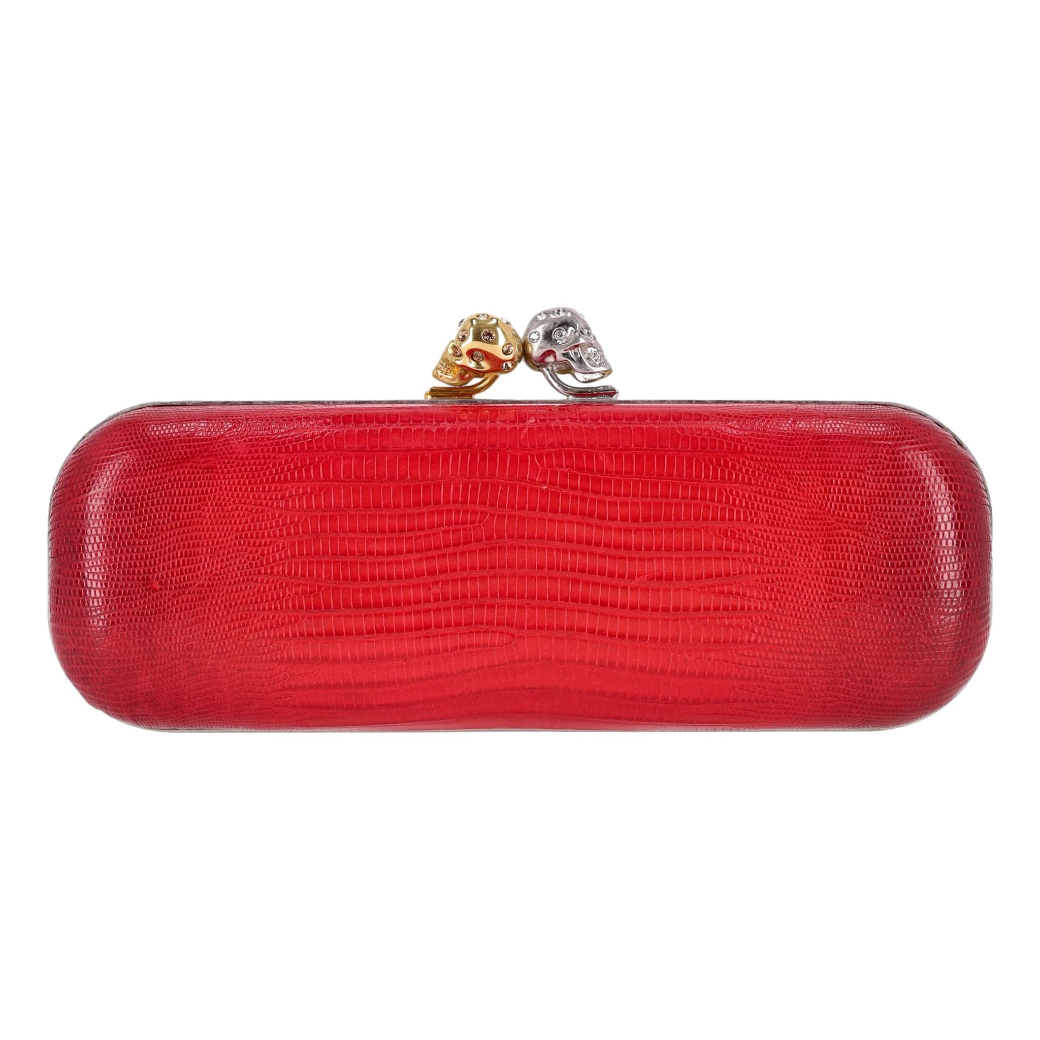 Alexander McQueen Bi Coloured Lizard Skin Clutch Bag With