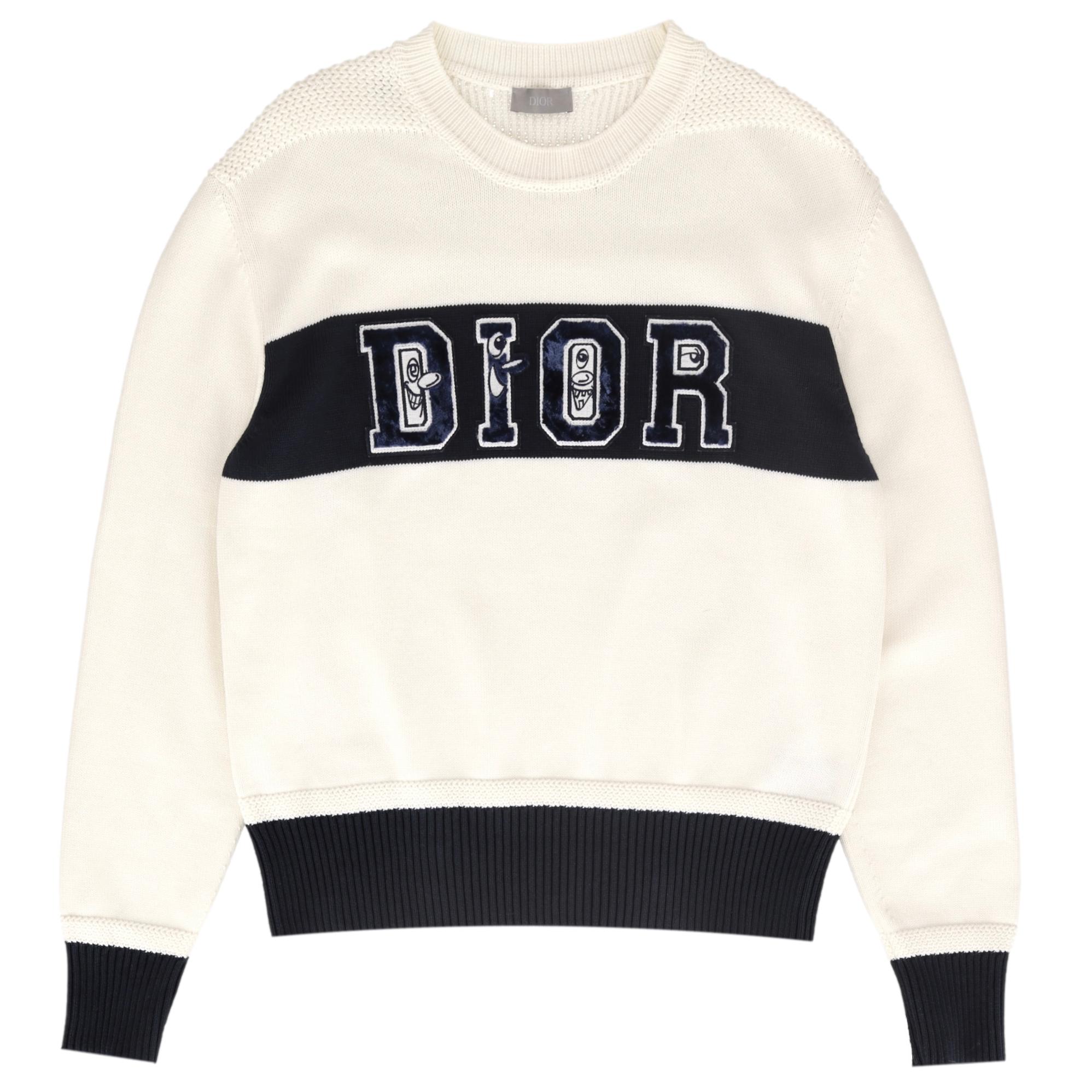 Dior x Kenny Scharf Ltd Edition Logo Embroidered Cotton Jumper