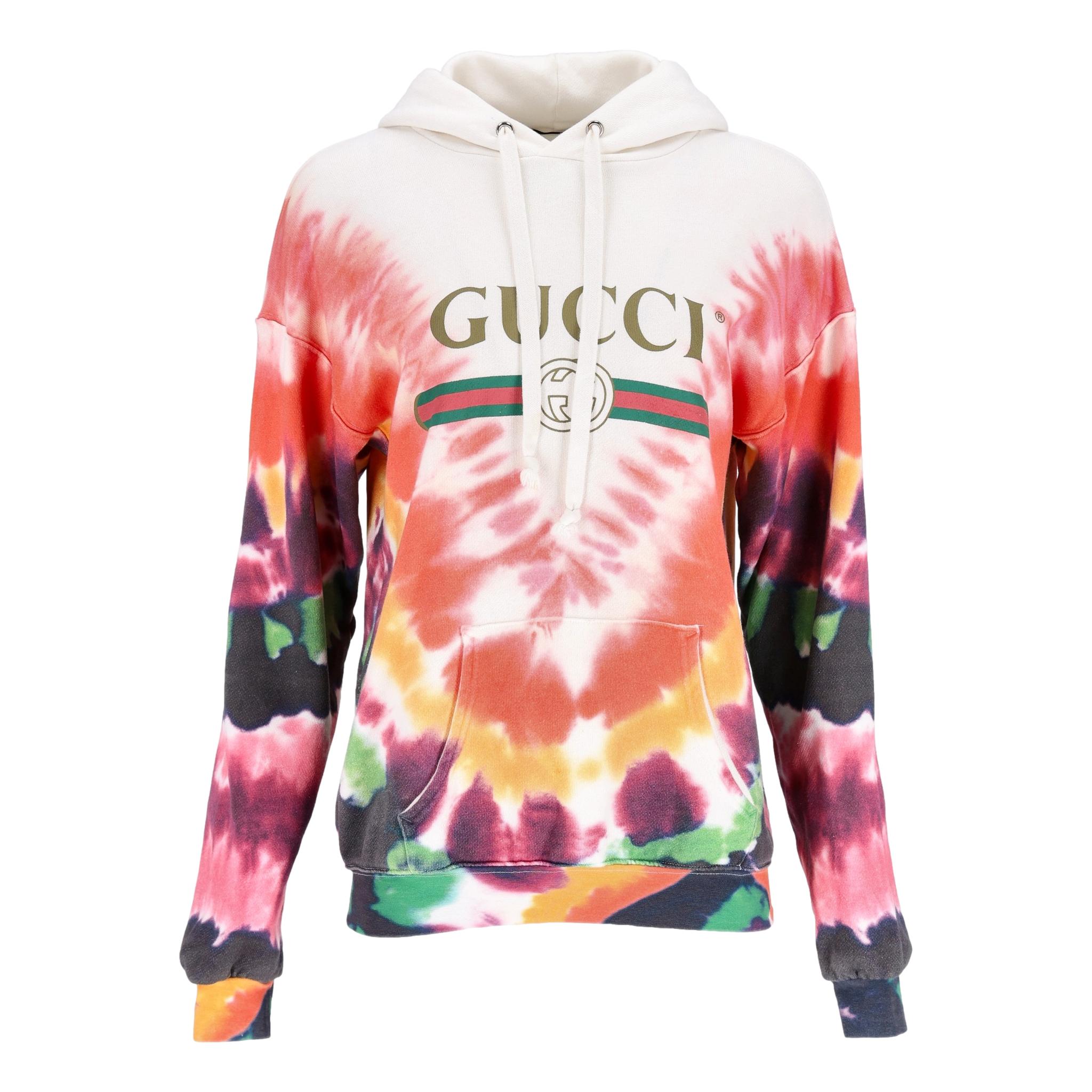 Gucci GG Logo Tie Die Cotton Sweatshirt. Size S Shush London