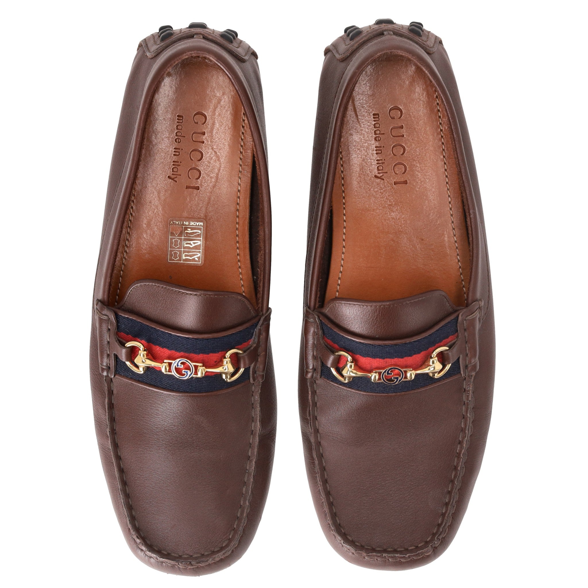 Gucci Men\'s Ayrton Horsebit Web Driver Loafers – Cocoa Brown Leather – Size 42 Gucci Men main image 2