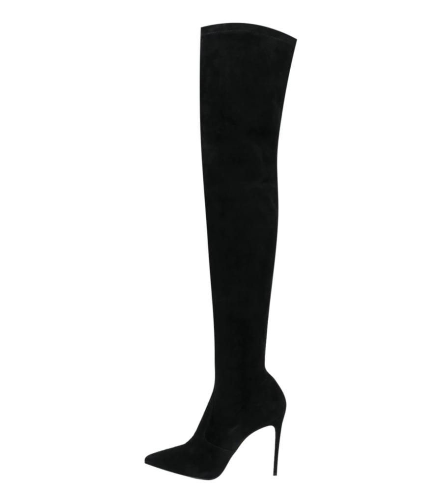 Thigh high stiletto boots suede cheap