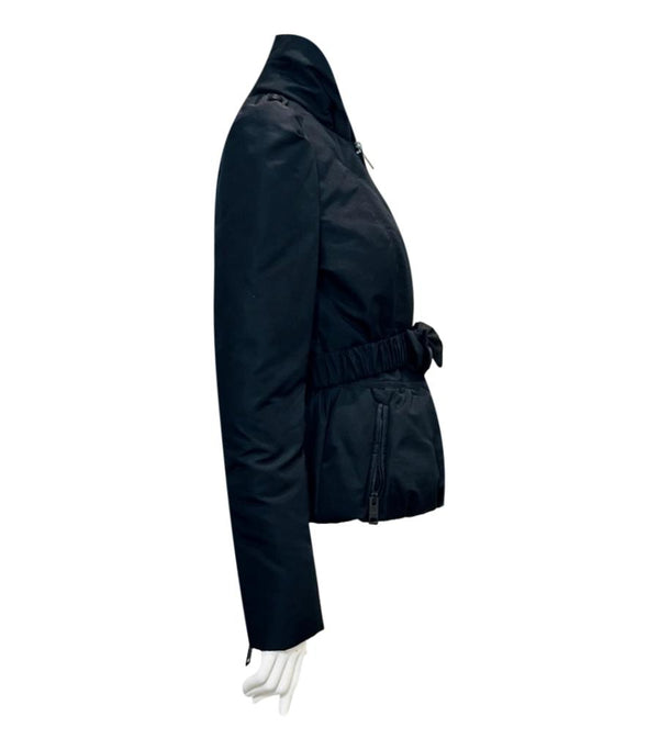 Burberry Prorsum Goose Down Bow Detailed Silk Jacket. Size 42IT