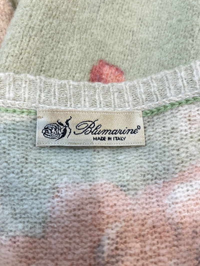 Blumarine Floral Embroidered Wool & Angora Cardigan. Size S