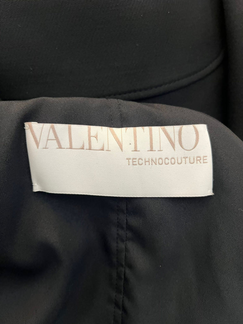 Valentino Wool & Silk Jacket With 3D Floral Collar. Size 10UK