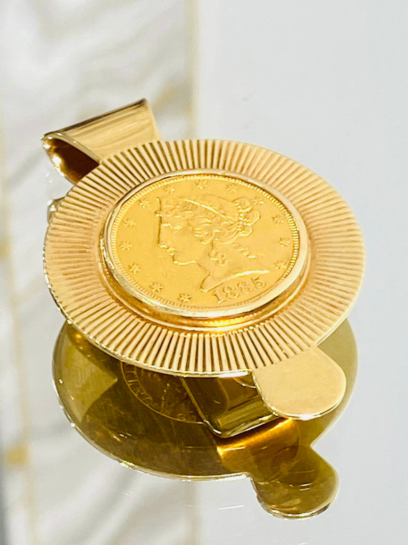Tiffany & Co 22k Gold Coronet Head Quarter Eagle Coin Money Clip