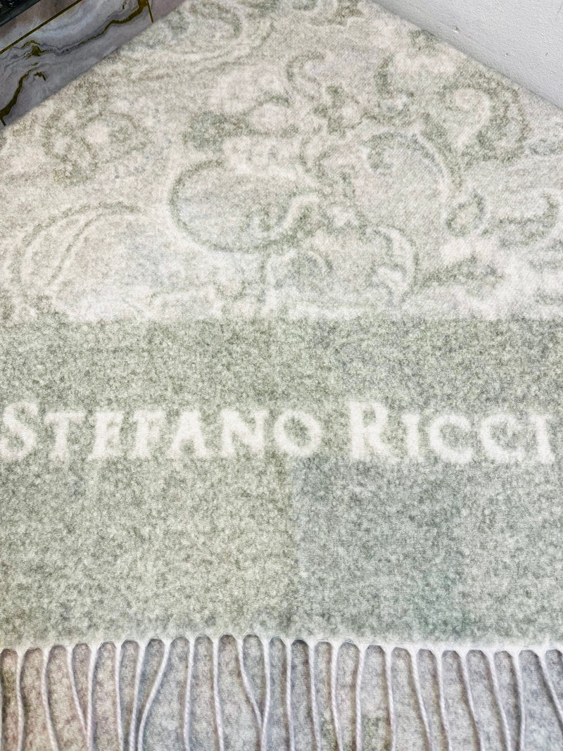 Stefano Ricci Logo Cashmere Fringed Scarf