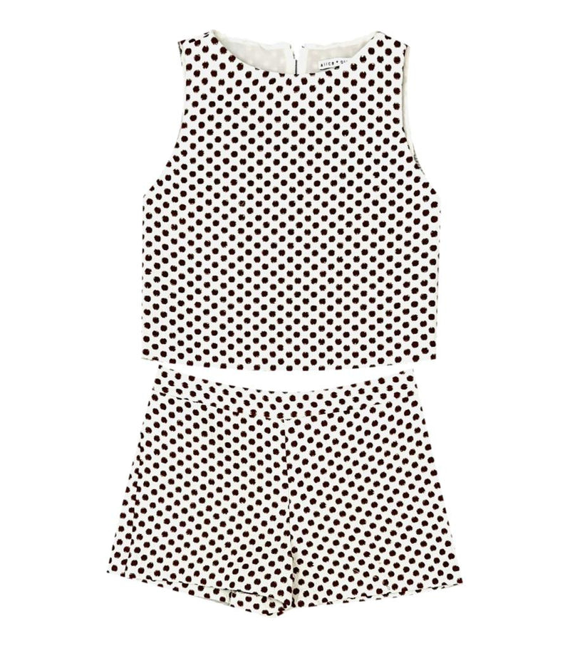 Alice & Olivia Jacquard Polka Dot Top & Matching Shorts. Size 6US
