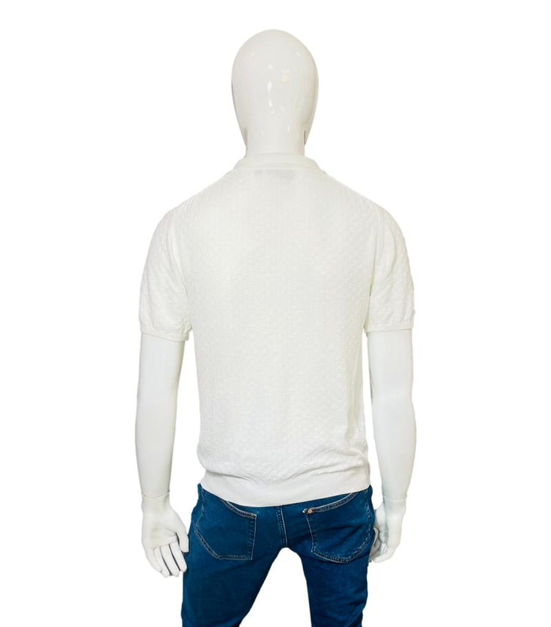 Oscar Jacobson Cotton Woven Polo Shirt. Size S