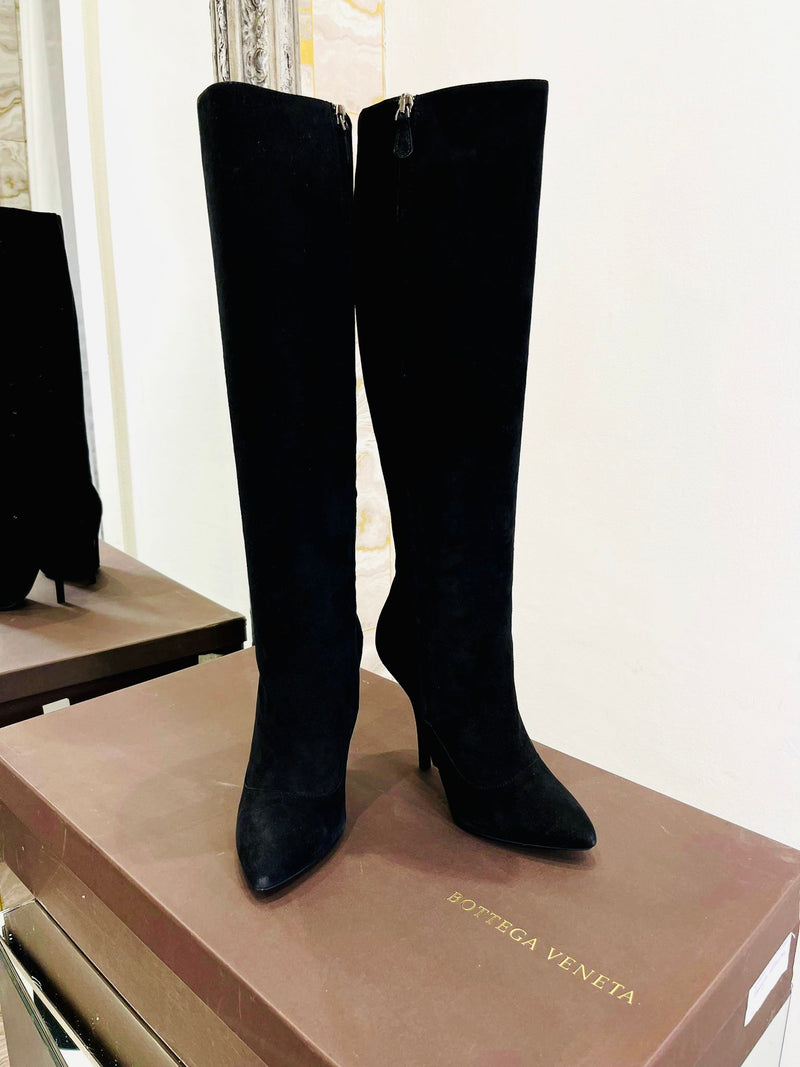 Bottega Veneta Suede High Heels Boots. Size 37