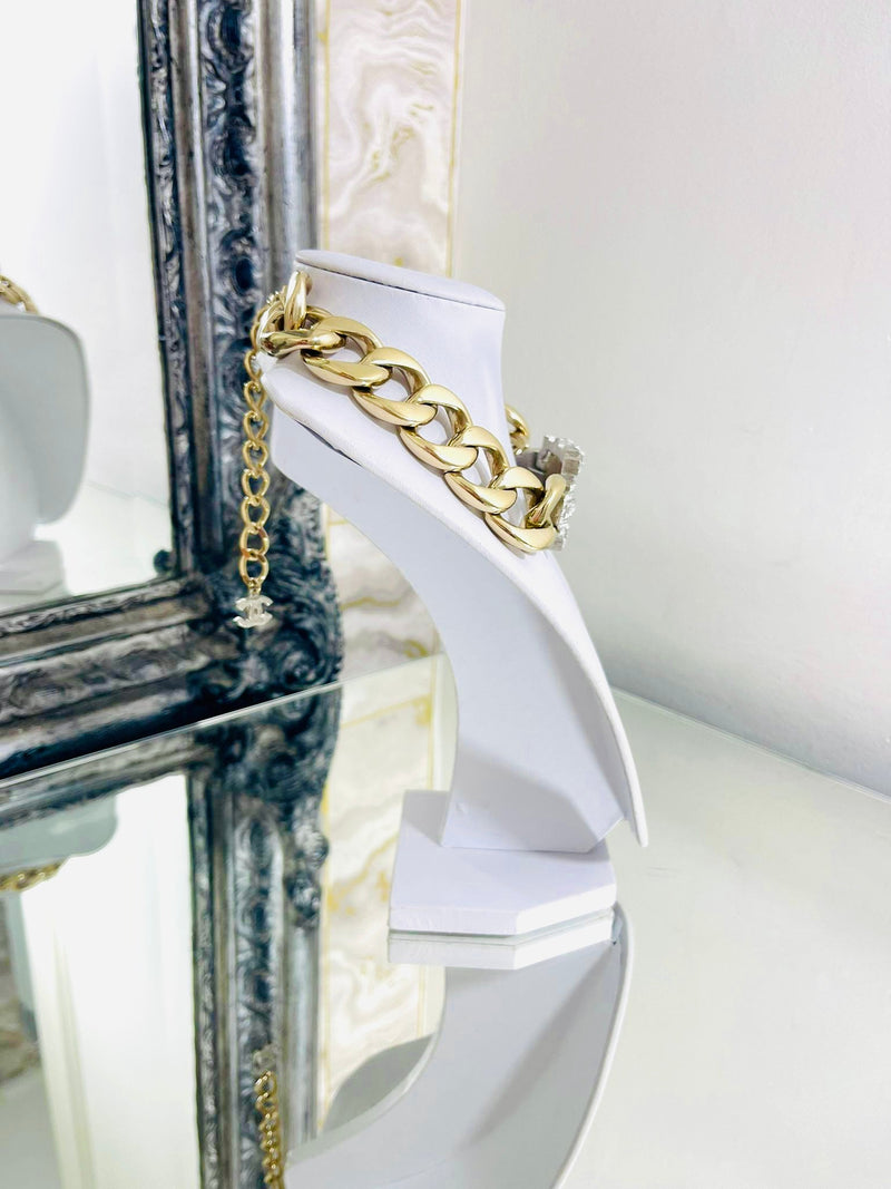Chanel x Pharell Williams Chunky Chain & Crystal Choker Necklace