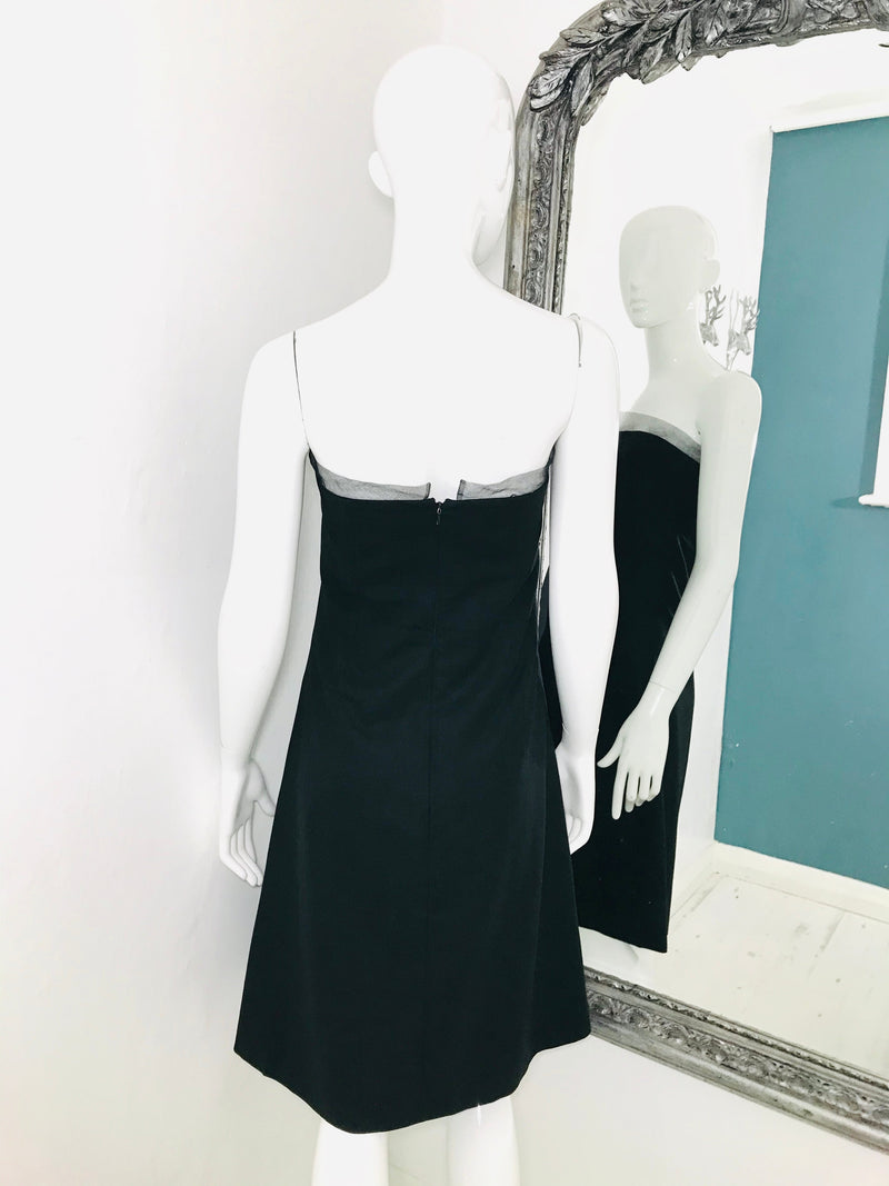 Burberry London Black Bustier Dress Size 8 UK Size S Small Black A Line Tulle Finish Shush At The Wellington St Johns Wood London Buy Sell Consign Preloved Authentic Luxury Designer Ladies Clothing