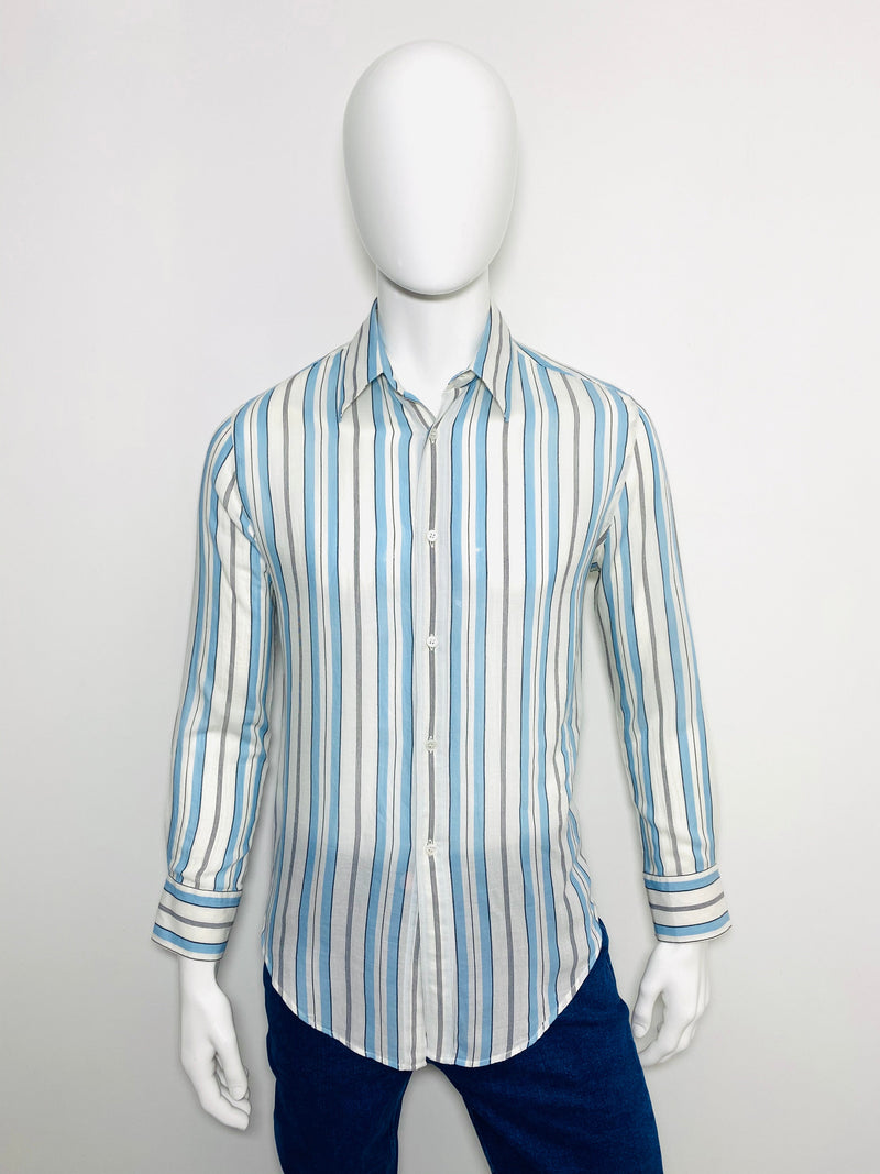 stella mccartney shirt white horizontal stripes cotton long sleeves luxury fashion consignment pre loved