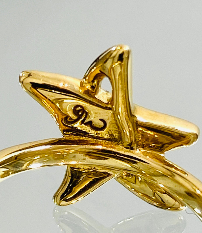 18k Yellow Gold & Diamond Star Ring