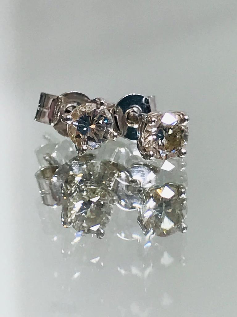 Platinum Diamond Solitiare Earrings .40 Ct Weight Round Cut Shush At The Wellington St Johns Wood London Buy Sell Consign Preloved Authentic Luxury Designer Ladies Jewellery 