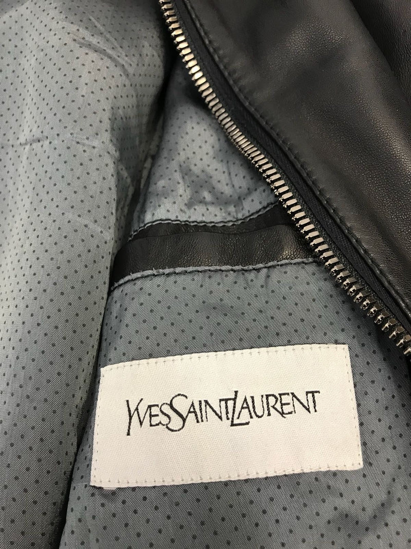 Designer Dress Agency London - Yves Saint Laurent Leather Jacket. Size 56FR - Shush London