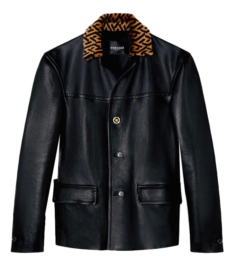 Versace leather outlet jacket