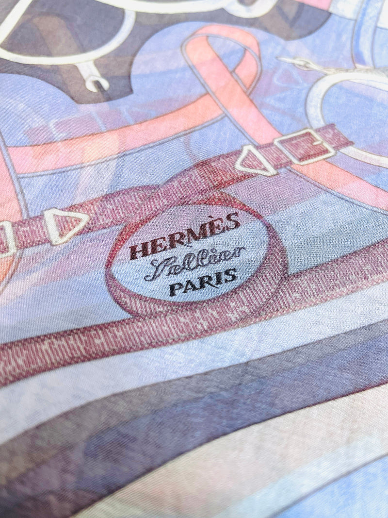 Hermes Sellier Printed Silk Scarf