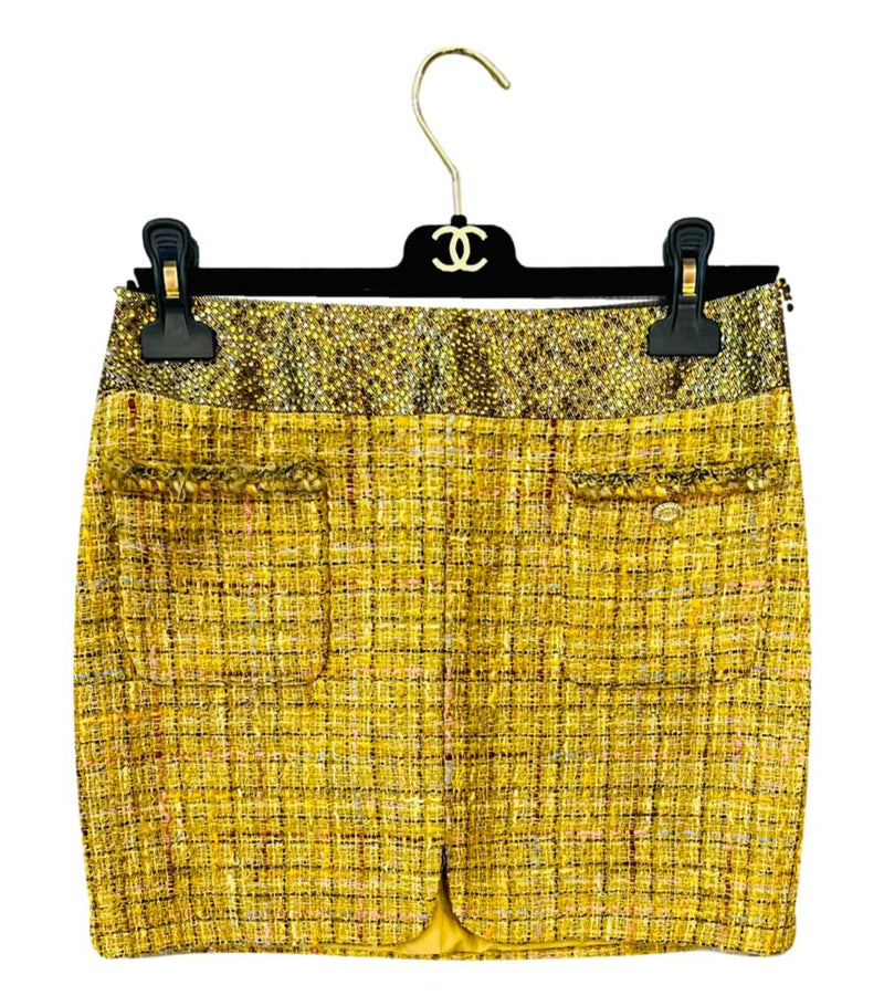Chanel Fantasy Tweed & Crystal Mini Skirt. Size 38FR