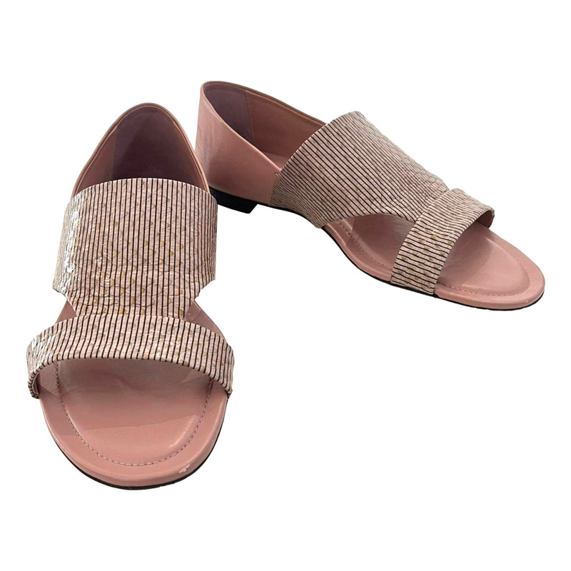 Tod's Snake Embossed Leather Sandals. Size 38.5