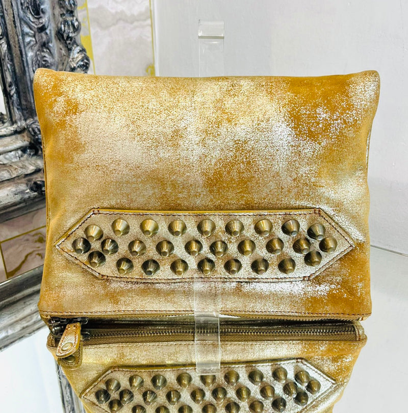 Zadig & Voltaire Stud Embellished Leather Clutch Bag