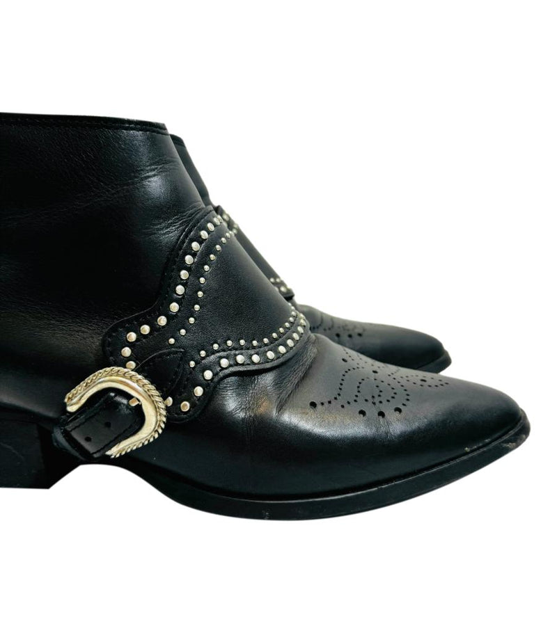 Claudie Pierlot Studded Buckle Ankle Boots. Size 39