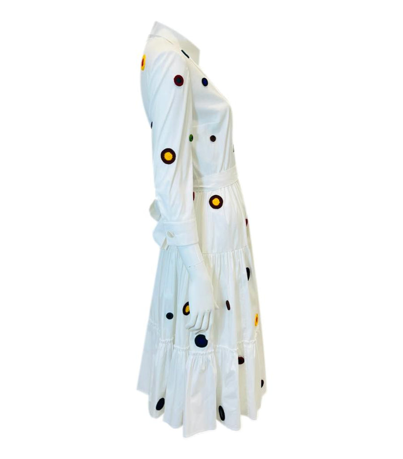 Prada Embroidered Cotton Shirt Dress. Size S