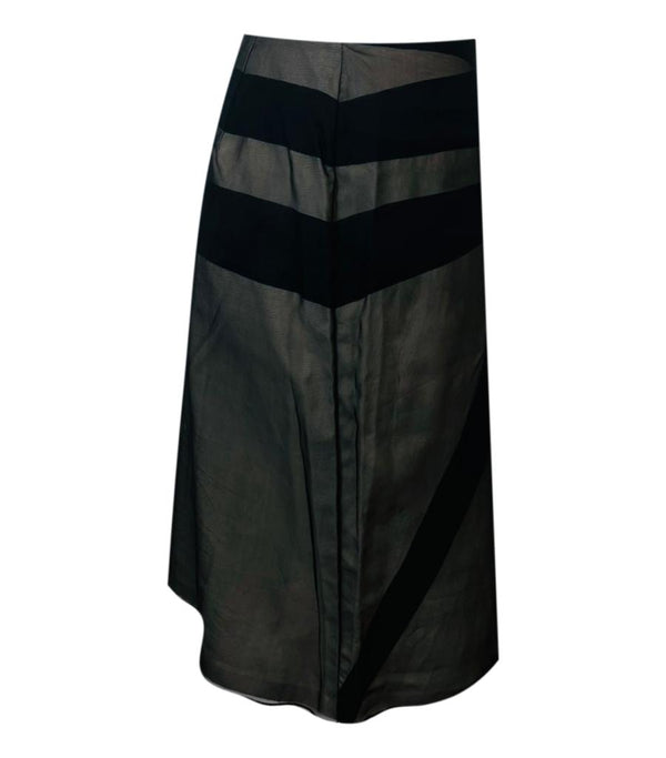 Bottega Veneta Silk & Cotton Layered Skirt. Size 40IT