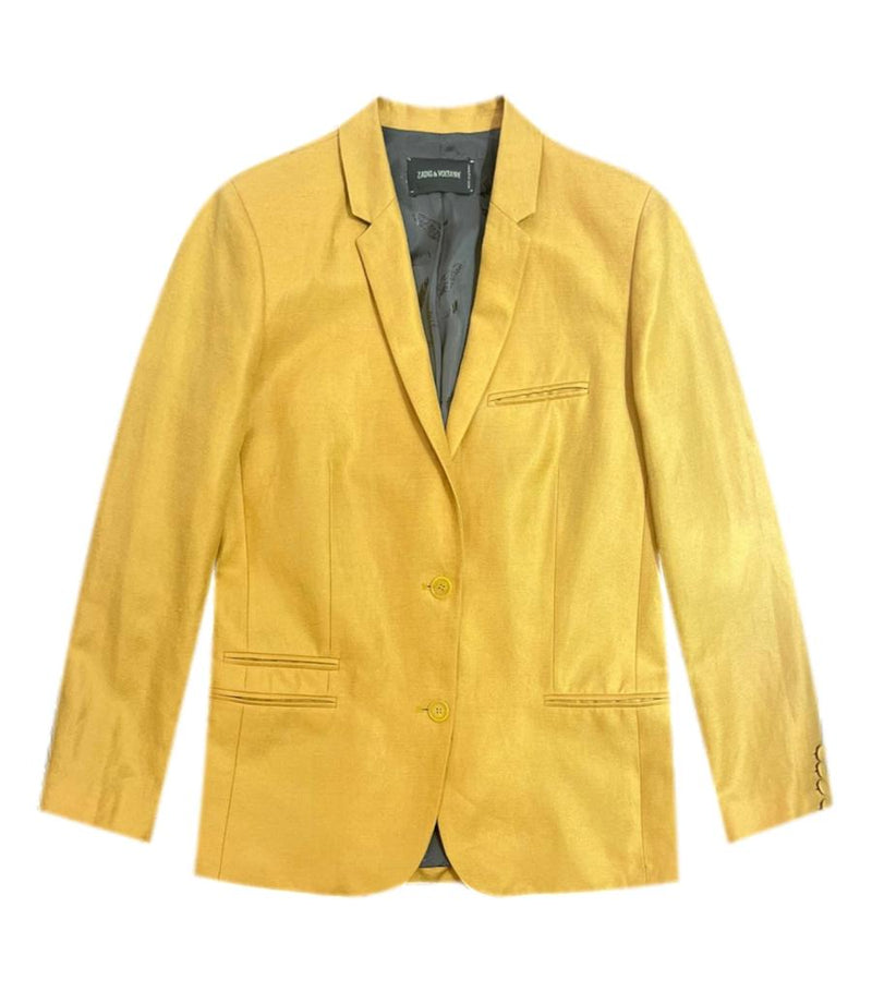 Zadig & Voltaire Skull Embellished Linen & Cotton Blazer. Size 38FR