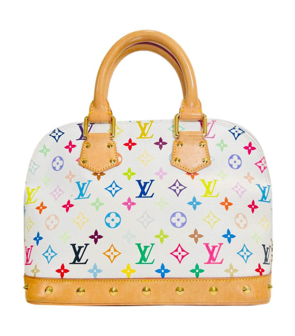 Louis Vuitton Monogram Studded Takashi Murakami Alma Bag MM Black