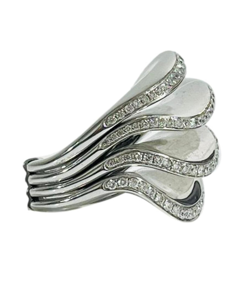 De Grisogono 'Onde' Ring in 18k White Gold With Brilliant Cut Diamonds