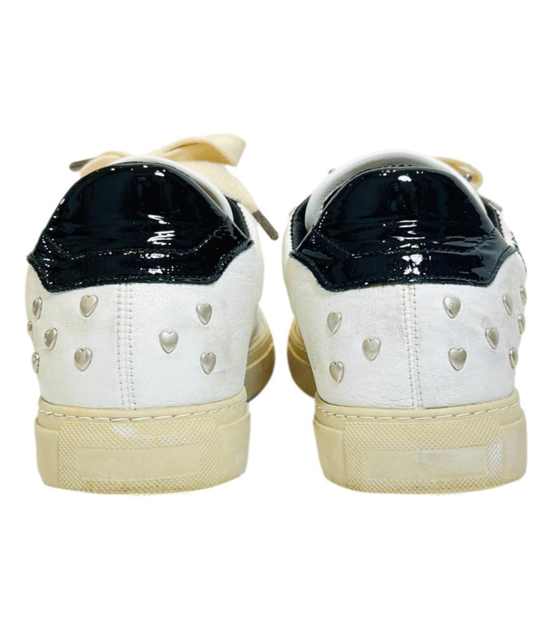 Zadig & Voltaire Heart Studded Leather Sneakers. Size 40