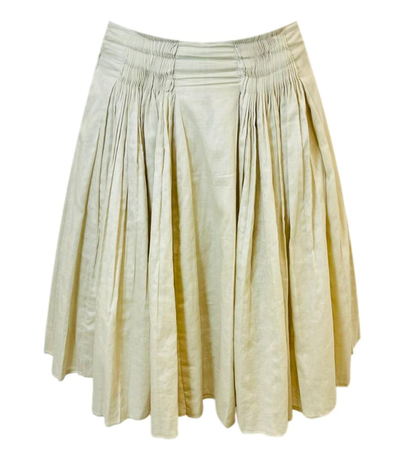 Prada Pleated Cotton Skirt. Size 38IT