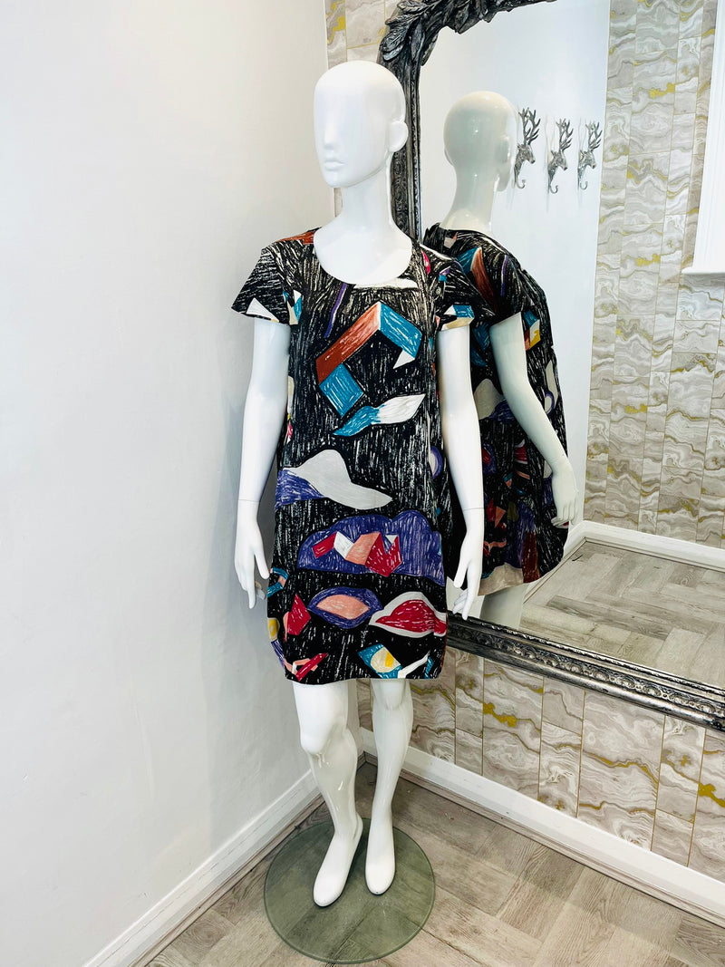 Chloe Silk Abstract Print Dress. Size 42IT