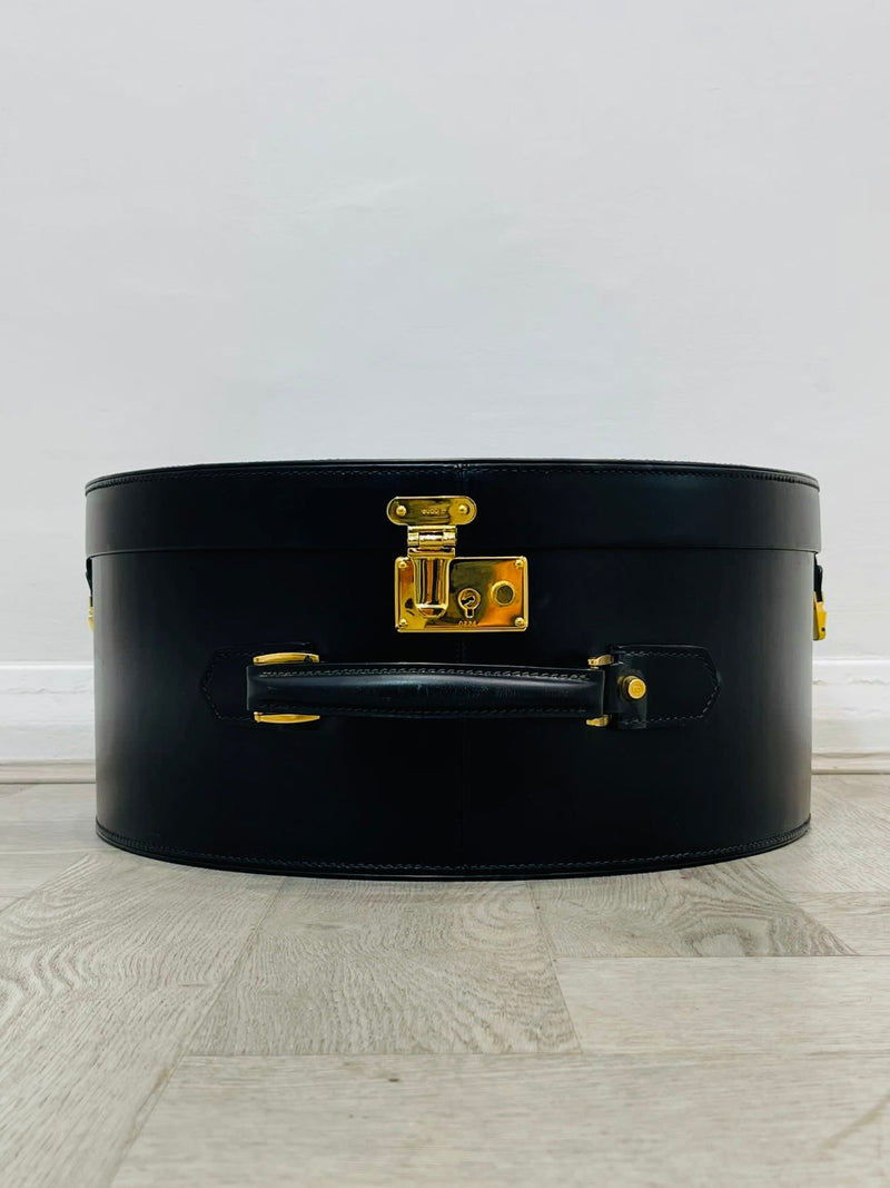 Gucci Vintage Large Leather Box Trunk Case