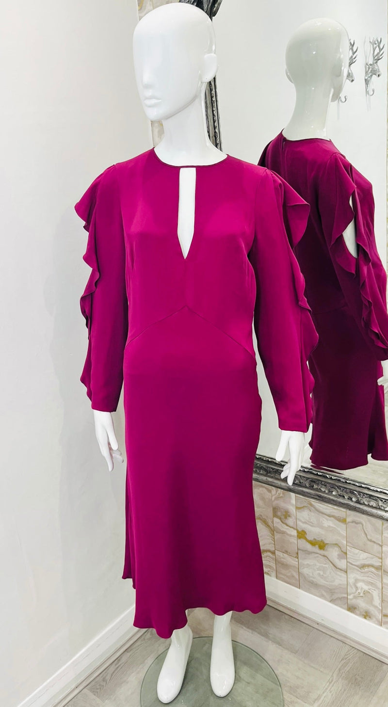 Emilio Pucci Silk Frill Dress. Size 46IT