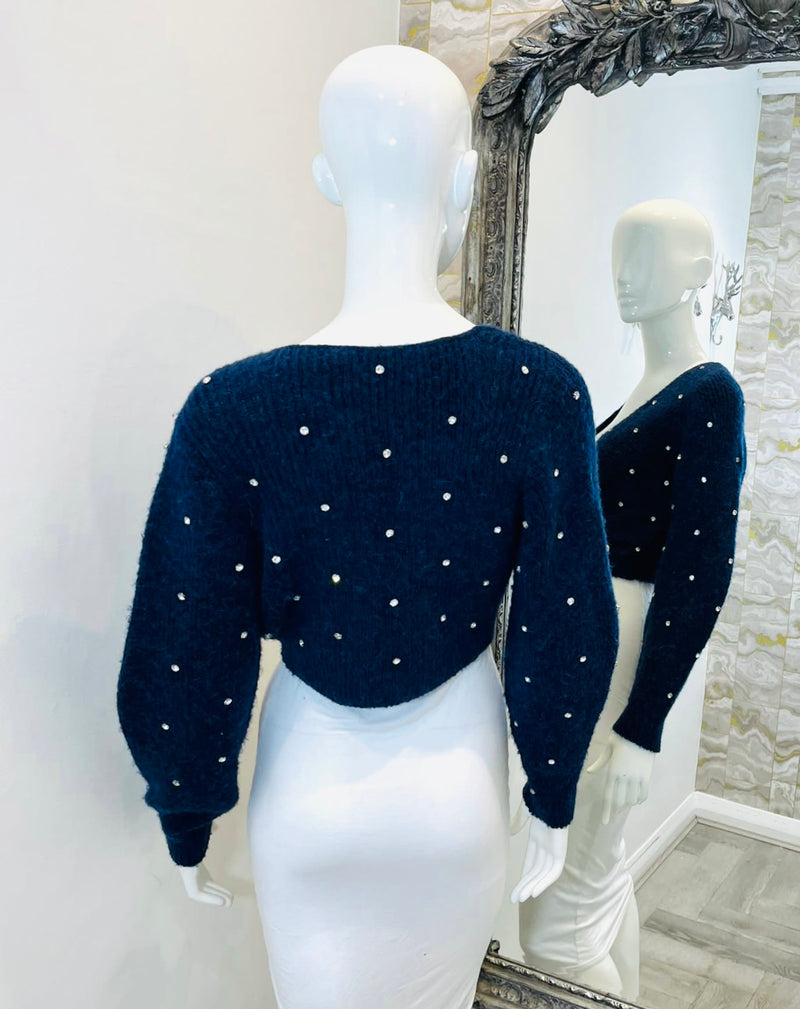 Self Portrait Alpaca & Wool Blend Crystal Jumper. Size S