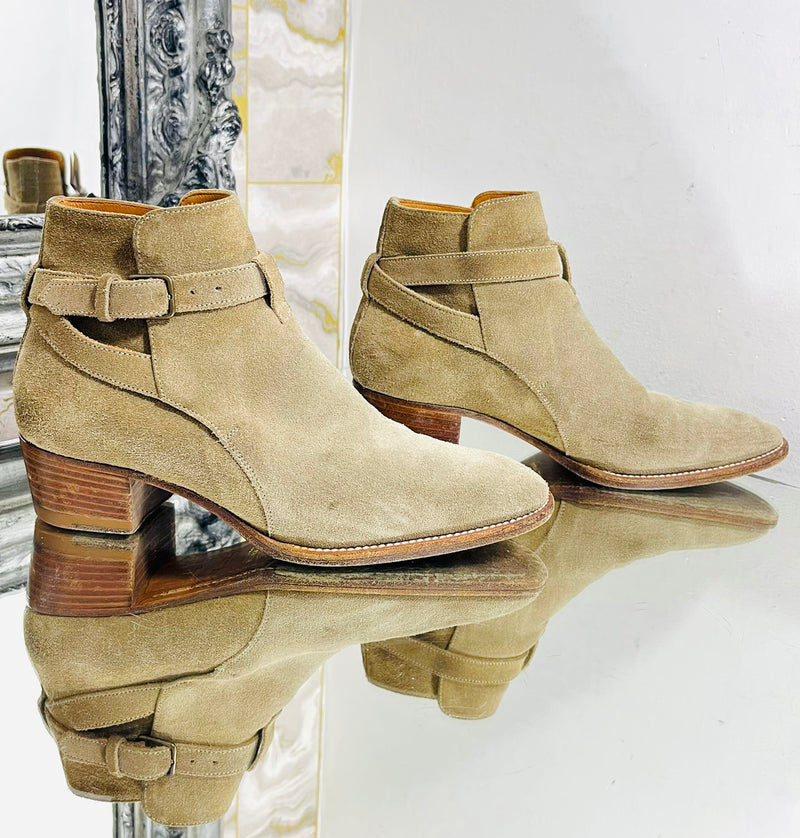 Saint Laurent Ratched Suede Ankle Boots. Size 35