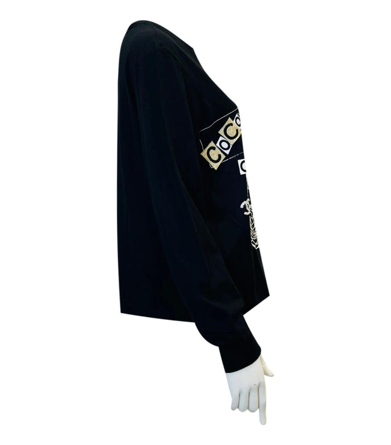 Chanel Coco Logo Cotton Sweatshirt. Size M