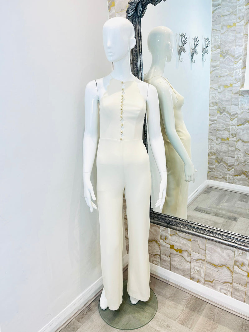 Zimmermann Scalloped Halter Neck Jumpsuit. Size 0
