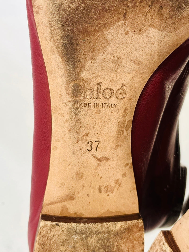 Chloe Leather Ballerina Flats. Size 37