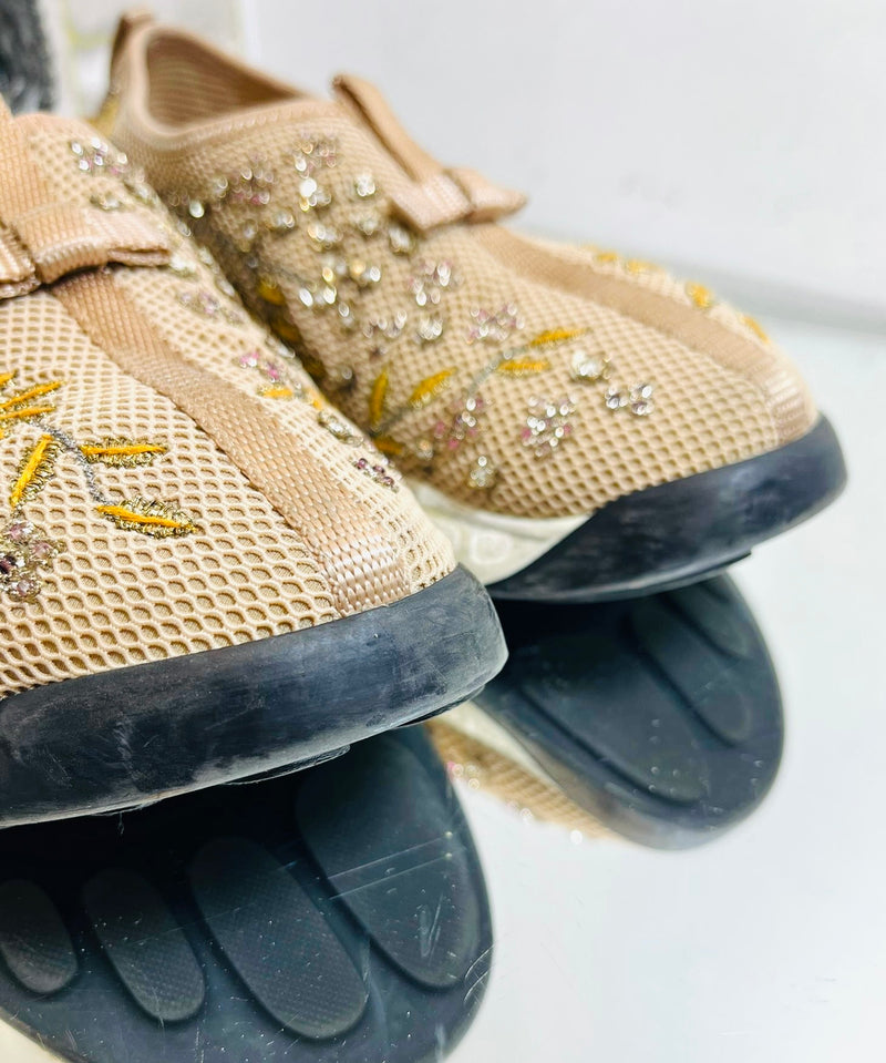 Dior Bead Embroidered Mesh Sneakers. Size 37