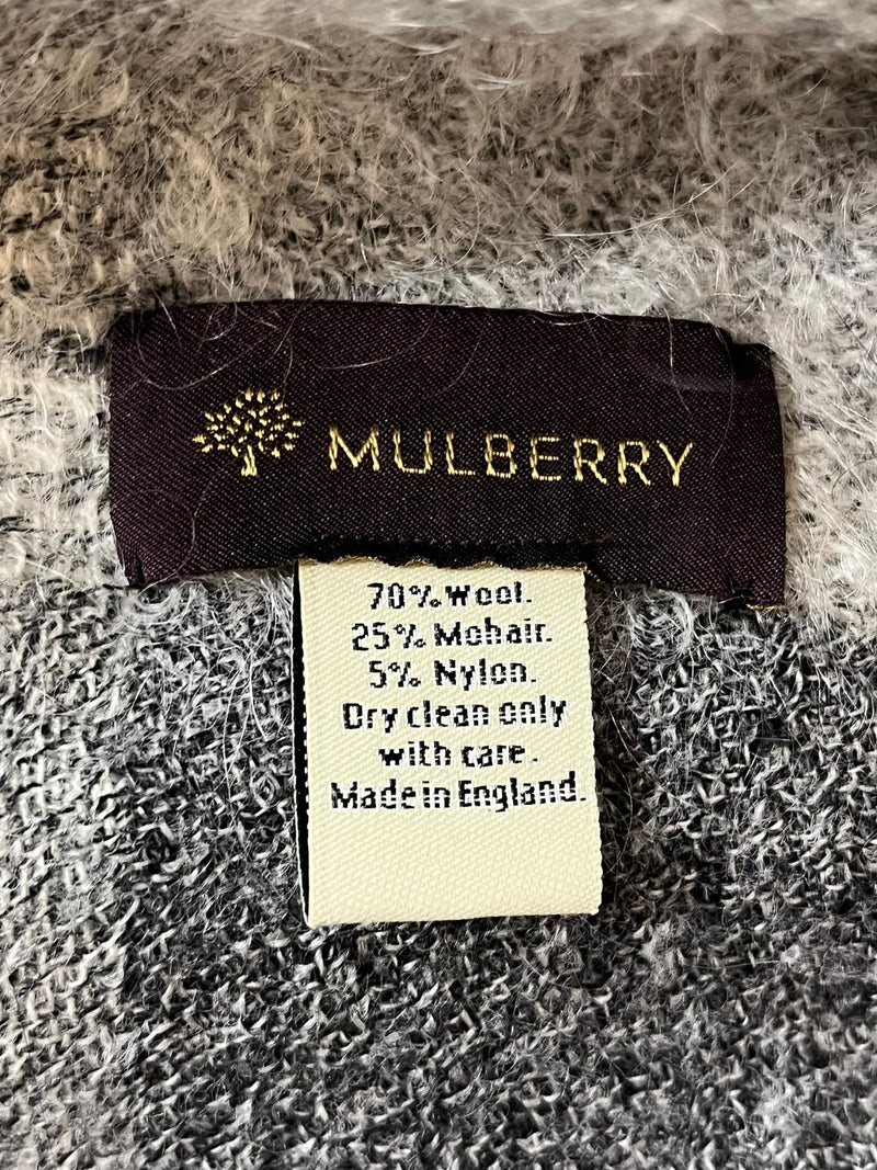 Mulberry Wool & Mohair Checked Shawl/Wrap