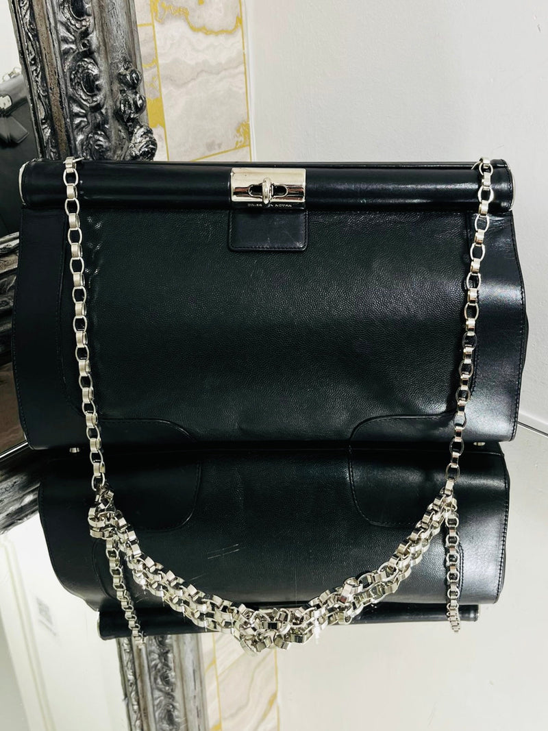 Dries Van Noten Leather Bag With Chain Strap
