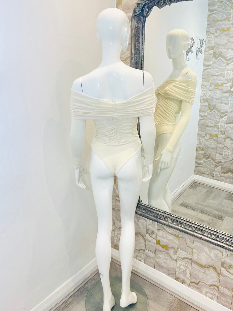Khaite Off The Shoulder Crepe Jersey Bodysuit. Size XS