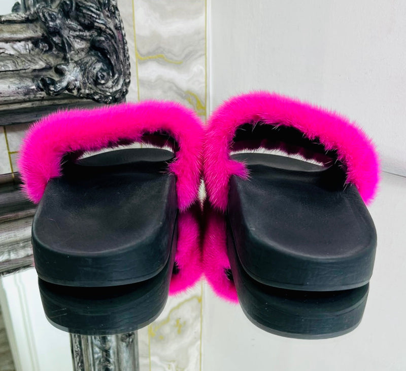 Givenchy Mink Fur Slides. Size 39