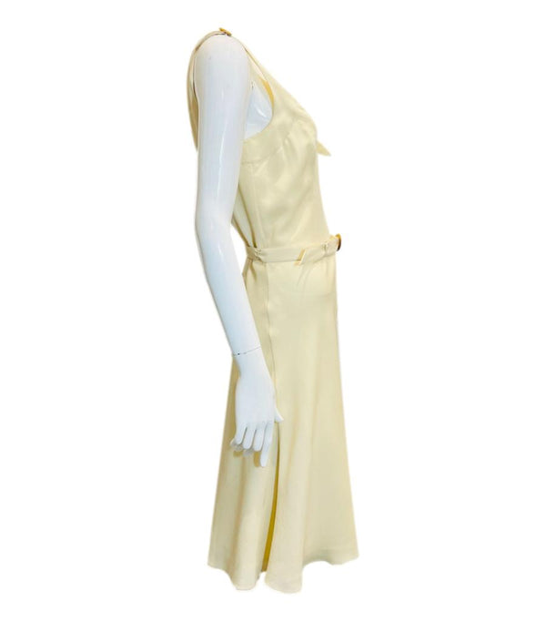 Ralph Lauren Silk Dress With Mother-Of-Pearl Details. Size 6UK