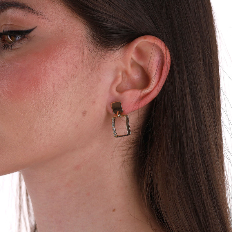 18k Rose Gold & Diamond Dangle Earrings